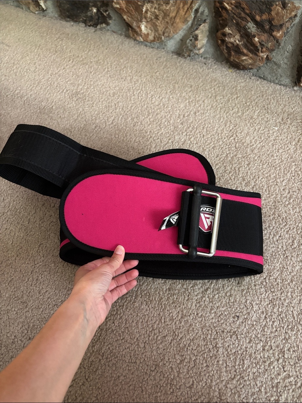 RDX Pink and Black Weight Lifting Belt with Metal Buckle size women’s medium